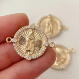 Pave virgin mary connctor for bracelet