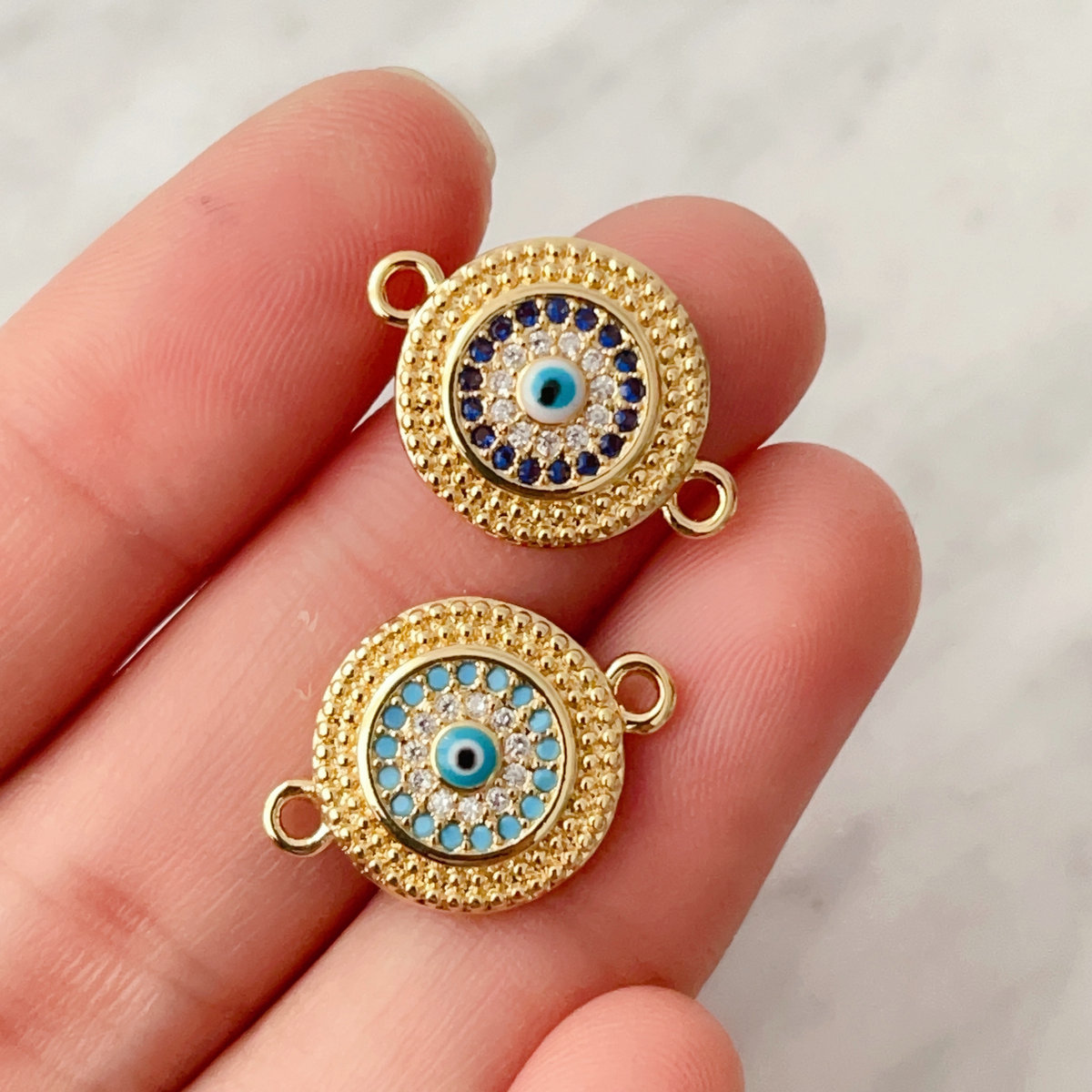 Pave eye connctor for bracelet