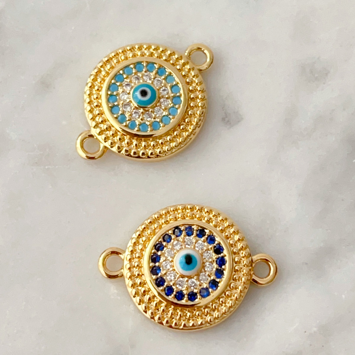 Pave eye connctor for bracelet