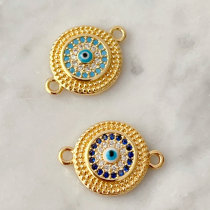 Pave eye connctor for bracelet