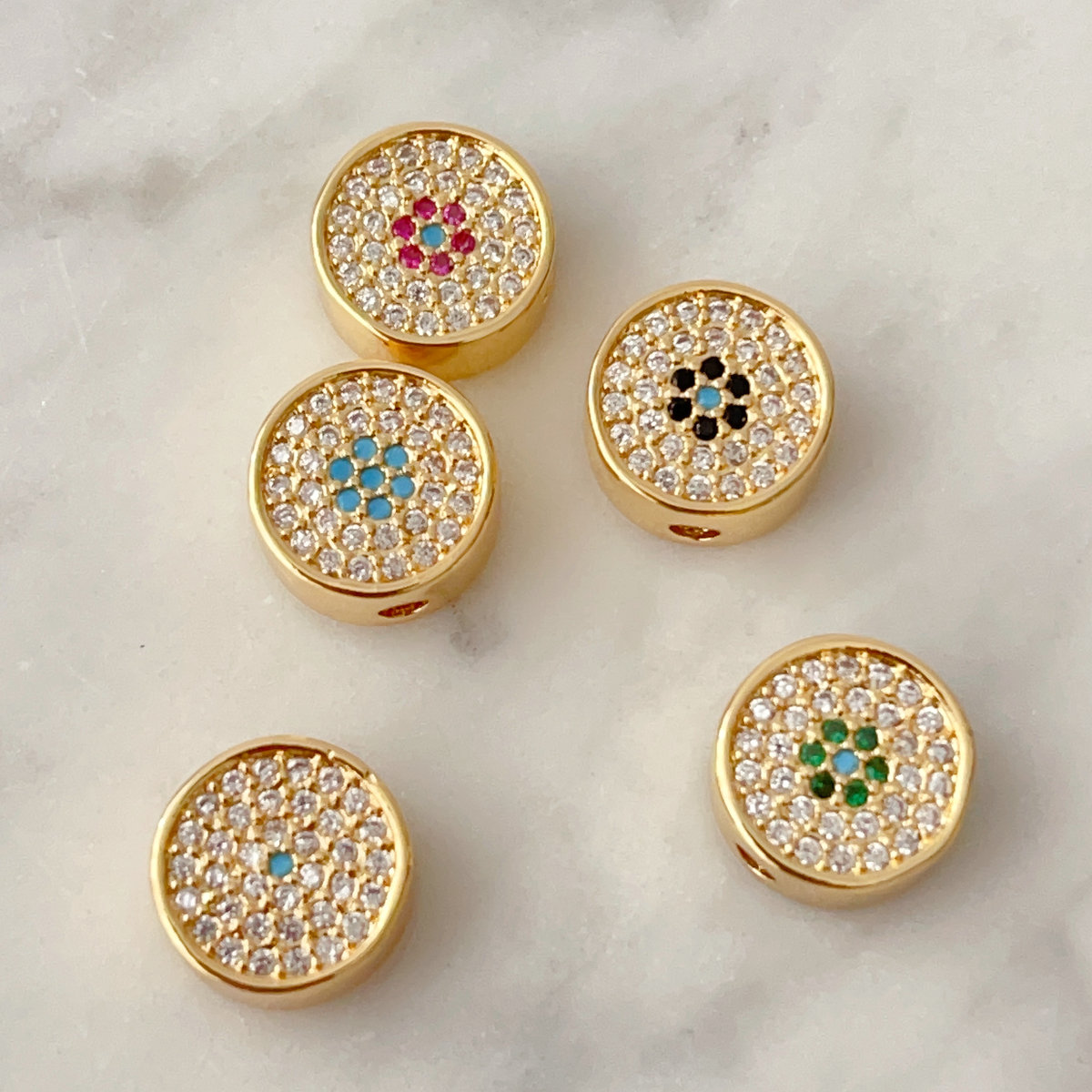 Pave round bead
