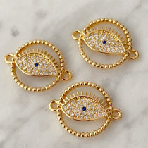 Pave eye connctor for bracelet