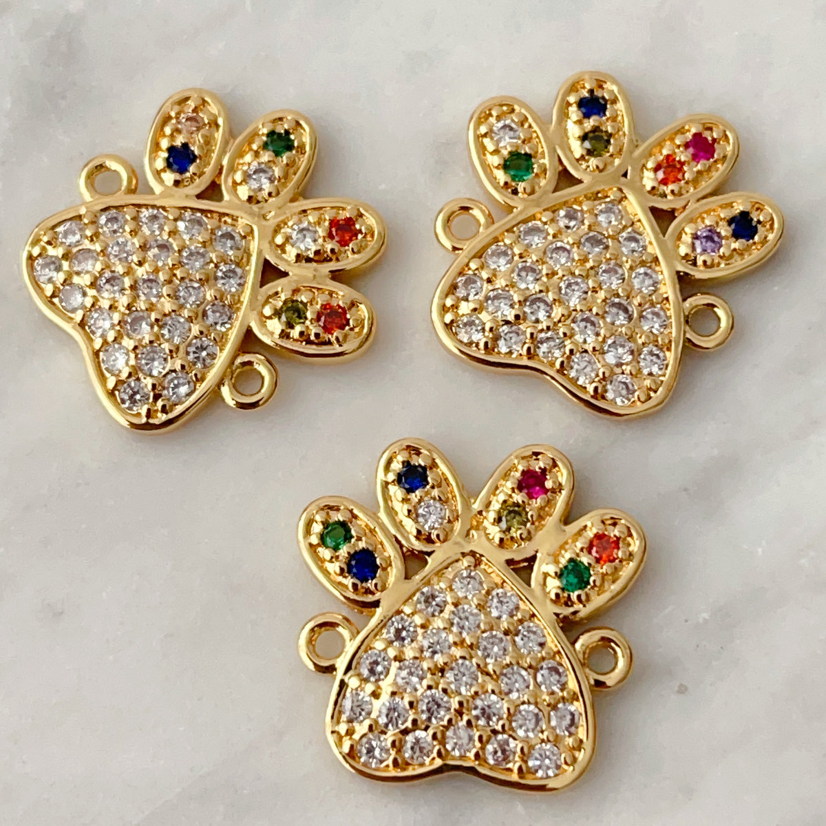 Pave Bear Paw Charm