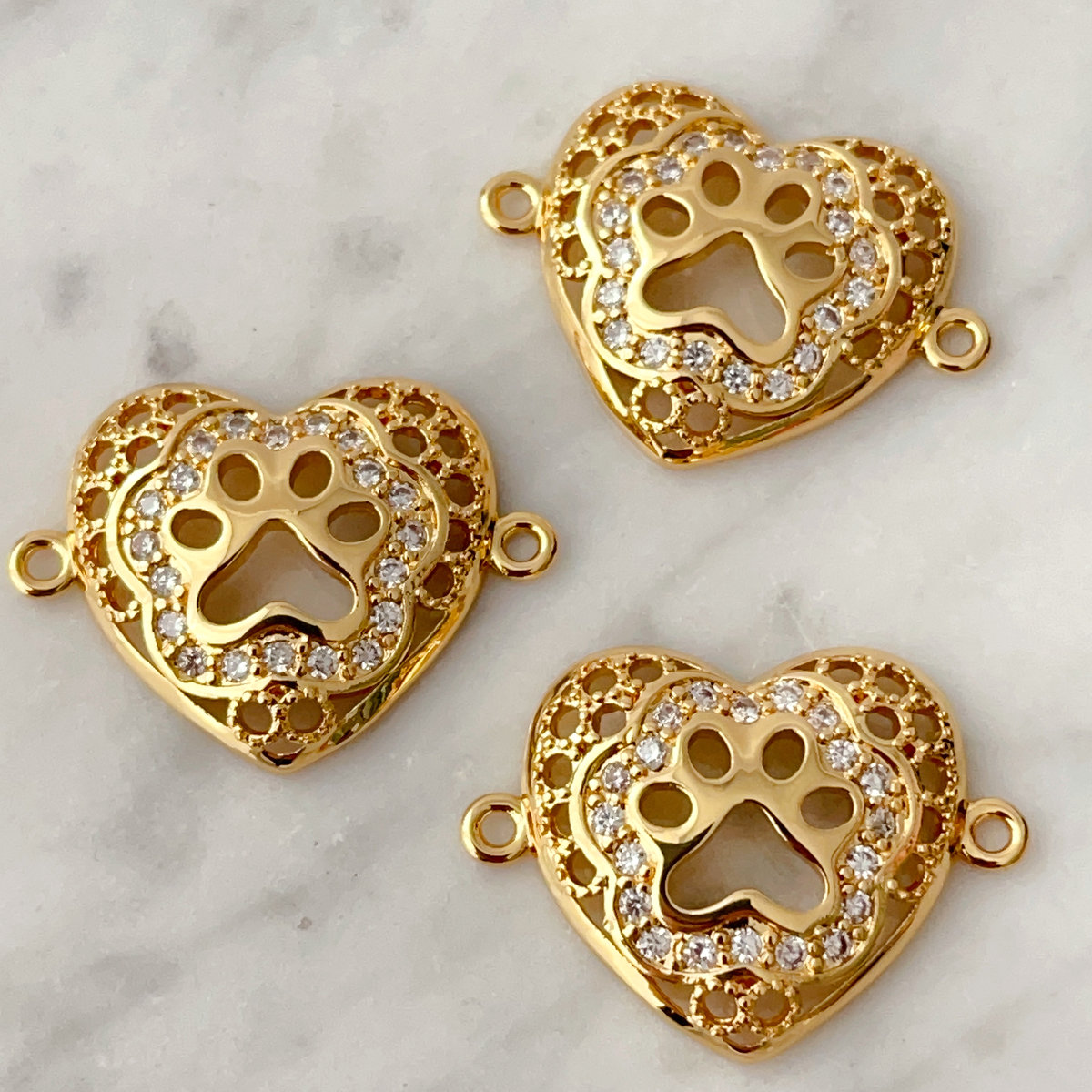 Pave Bear Paw Charm