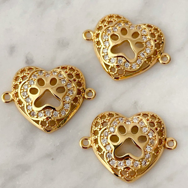 Pave Bear Paw Charm