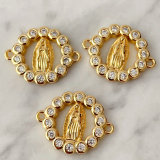 Pave virgin mary connctor for bracelet