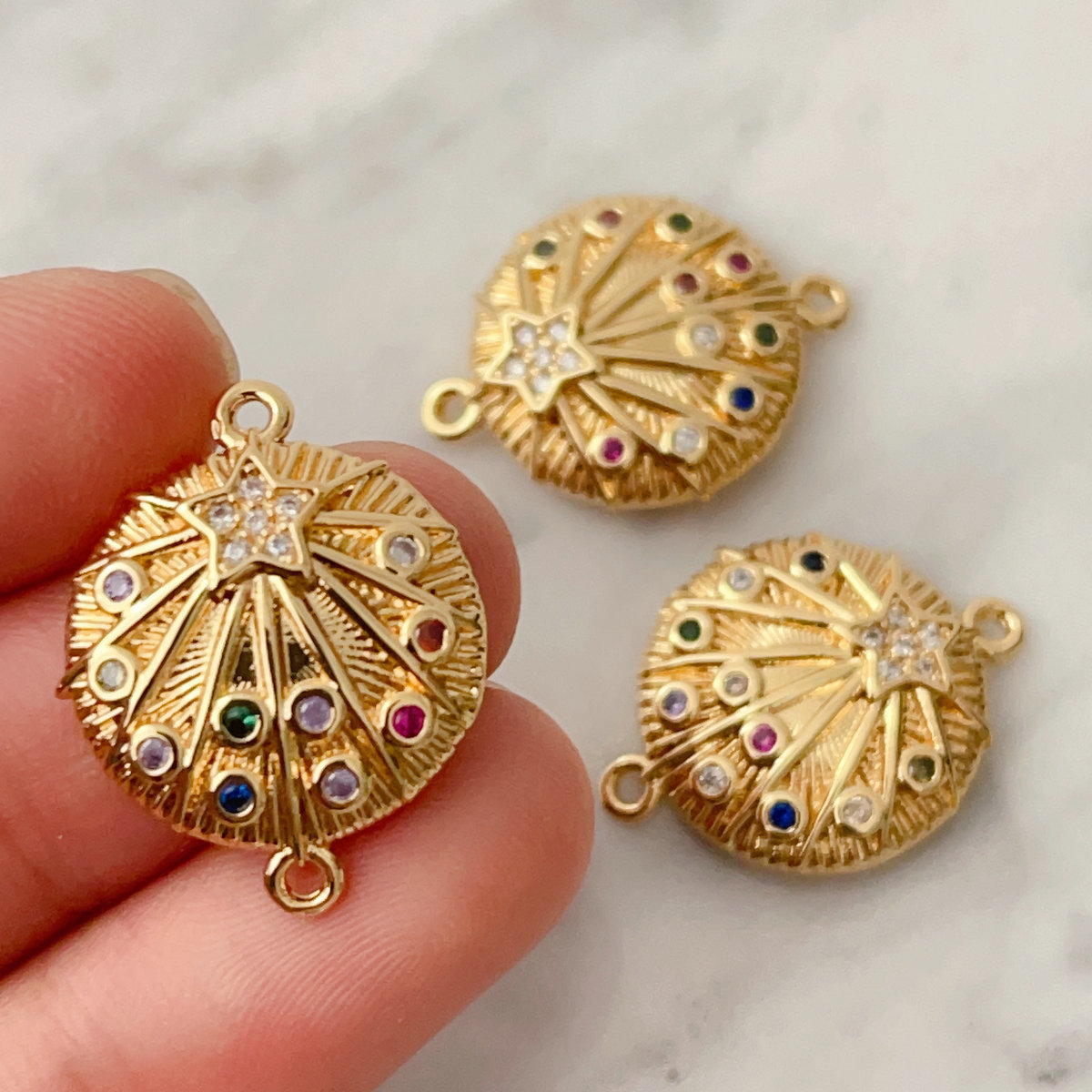 pave colorful zircon connector for bracelet