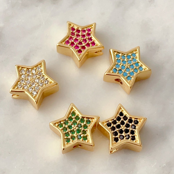 Pave star bead