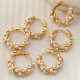 Twist pearl hoops earrings