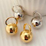 Gold ball hoop earrings