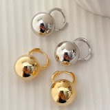 Gold ball hoop earrings