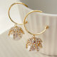 Crystal glass pearl drop earrings