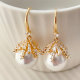 Glass pearl cz drop earrings
