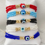 Glass evil eye crystal bracelet