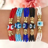 Glass evil eye crystal bracelet