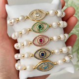 Fresh water pearl eye bracelet