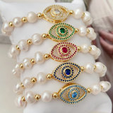 Fresh water pearl eye bracelet