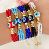 Glass evil eye crystal bracelet