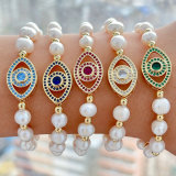 Fresh water pearl eye bracelet