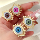 Pave evil eye adjustable ring