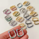 U pave cz hoop earrings