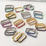 Pave cz hoops earrings