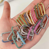 Pave cz hoops earrings