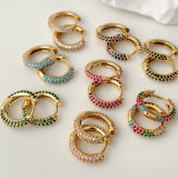 Simple cz hoop earrings