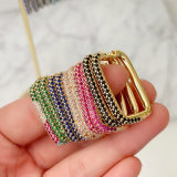 Pave cz hoops earrings