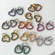 Pave heart drop earrings