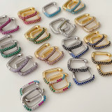 U pave cz hoop earrings