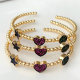 Colorful star heart beaded bangle