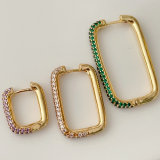 Pave cz hoops earrings