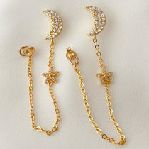 Moon star tassel earrings