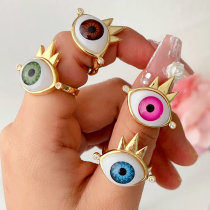 Evil eye adjustable ring