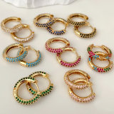 Simple cz hoop earrings