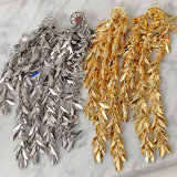 Leaf tassel earrrings