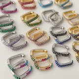 U pave cz hoop earrings