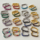 U pave cz hoop earrings