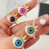 Evil eye adjustable ring