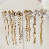 Moon star tassel earrings