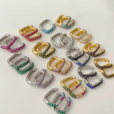 U pave cz hoop earrings