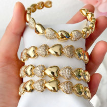 Pave heart cuff