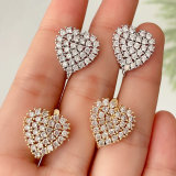 Pave cz heart earrings finding
