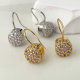 Pave square cz drop earrings