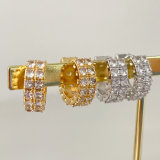 Simple pave cz hoop earrings