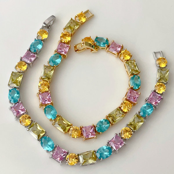 Pave coloful cz bracelet