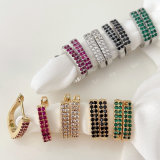 Square cz hoops earrings
