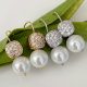 Glass pearl square earrings