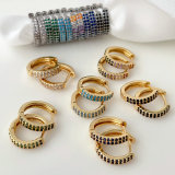 Pave cz hoops earrings